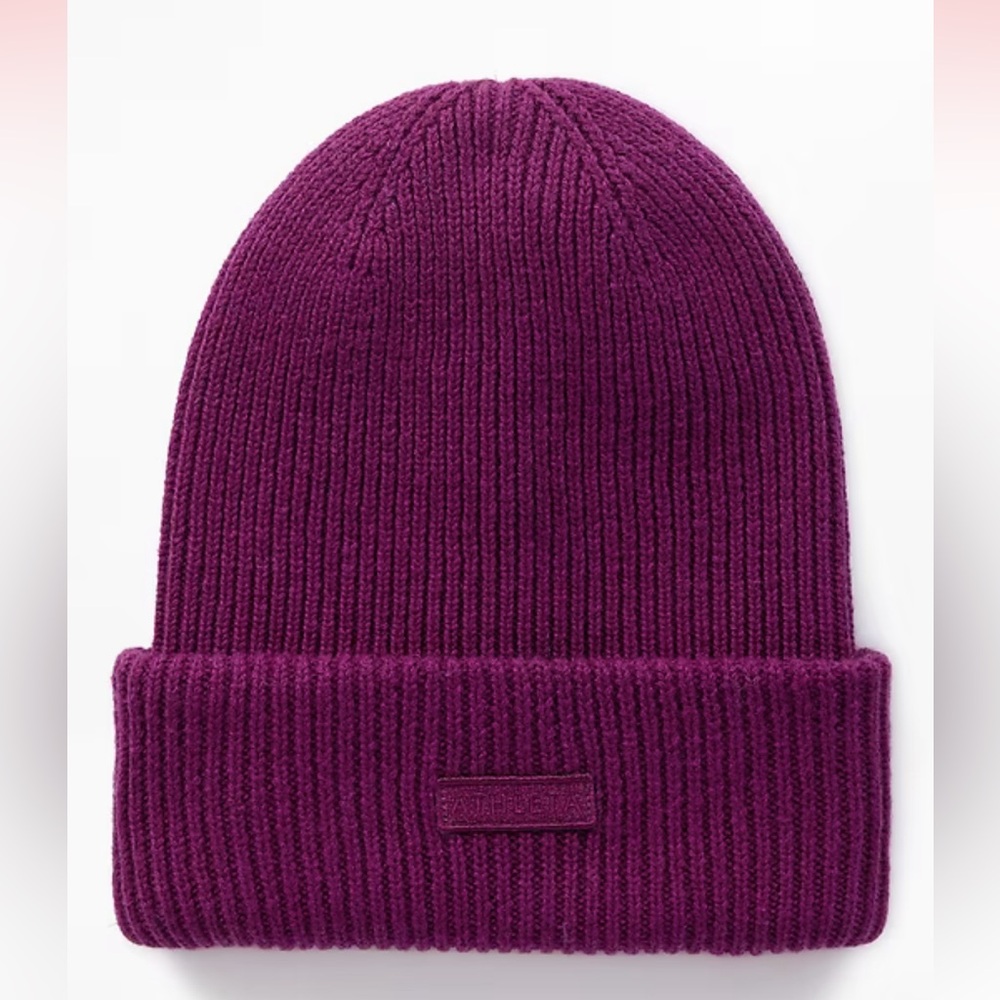 Athleta Dark Plum Knit Beanie